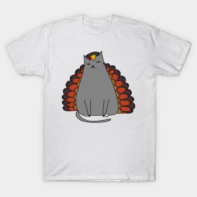 Gobble Gobble Kitty T-Shirt by KilkennyCat Art